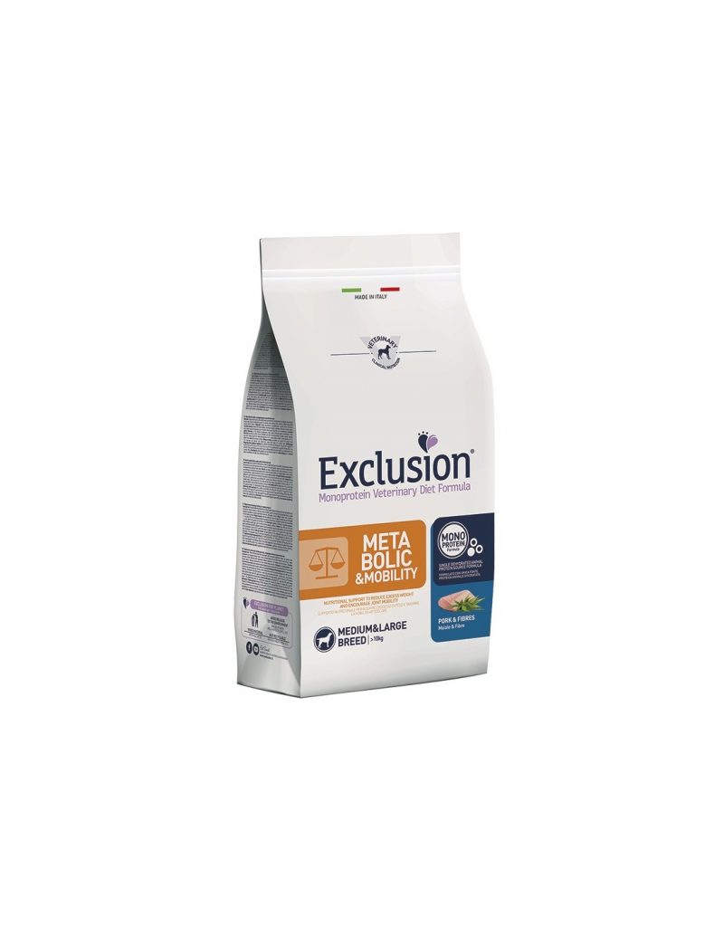 EXCLUSION METABOLIC&Mobility Medium/Large Breed Maiale e Fibre 2kg