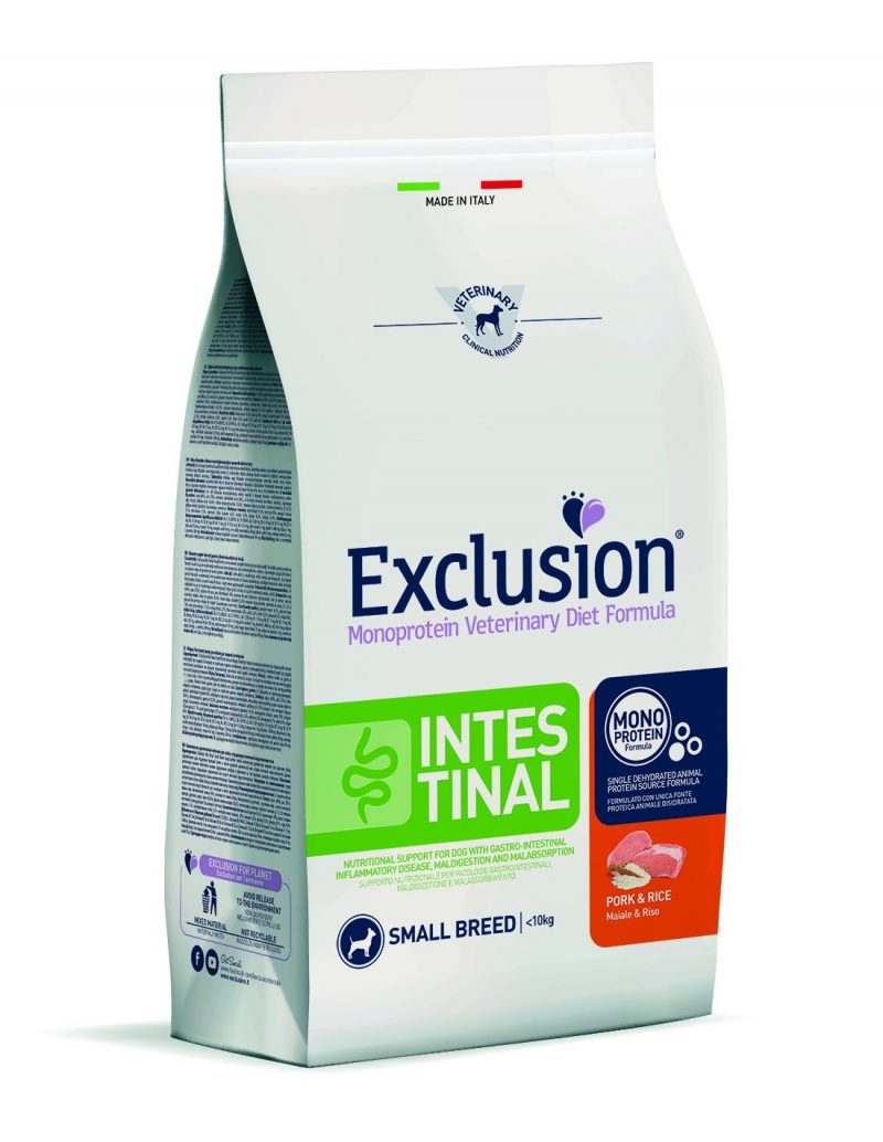 EXCLUSION INTESTINAL Maiale e Riso Small Breed 2kg
