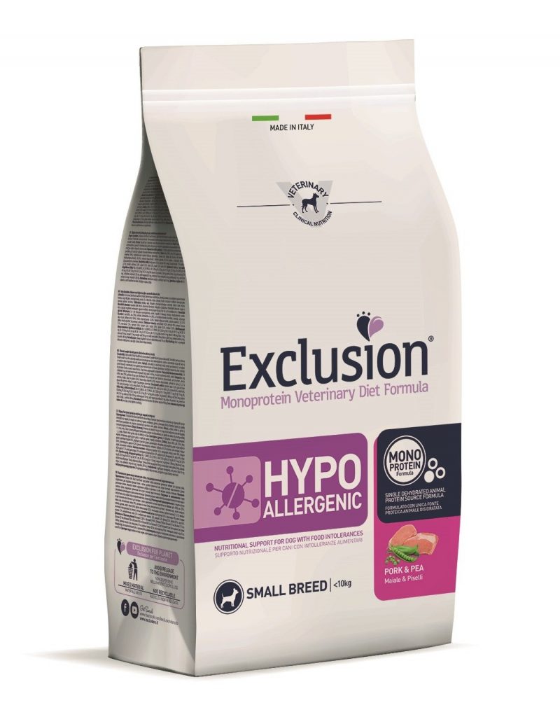 EXCLUSION Hypoallergenic Small Breed Maiale e Piselli 2kg