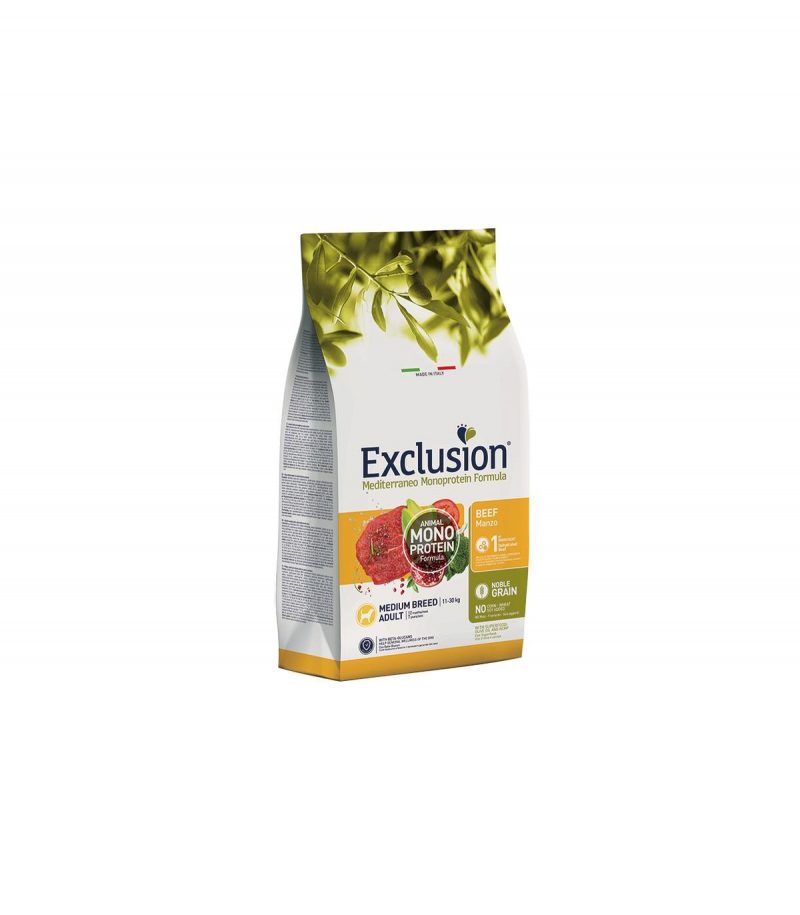 Exclusion Mediterraneo Adult Medium Breed Manzo 12 Kg
