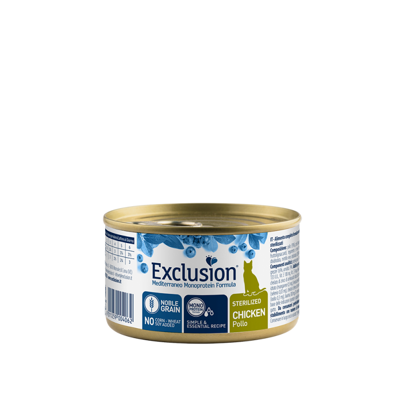 Exclusion Mediterraneo Monoprotein Noble Grain Sterilized 85g