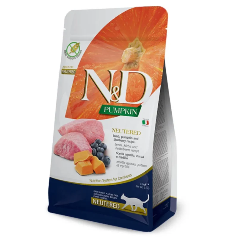 N&D Pumpkin Gatto Adult Neutered Agnello Mirtillo 1,5kg