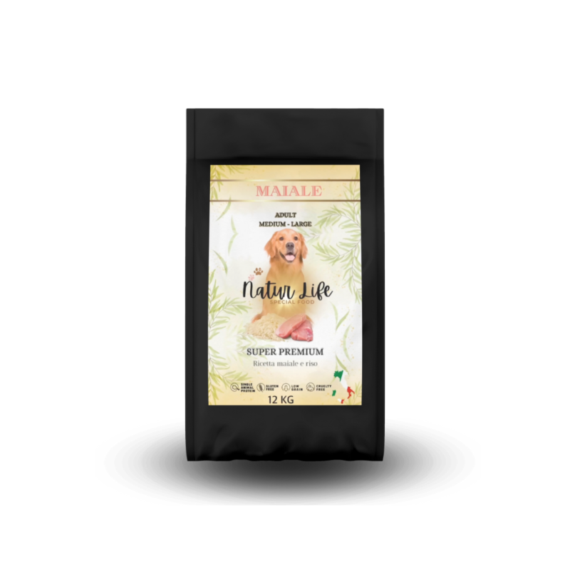 Natur life secco adult maiale e riso